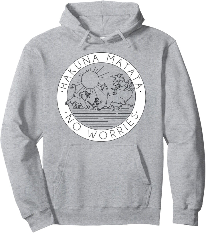 Disney The Lion King Hakuna Matata No Worries Left Chest Pullover Hoodie