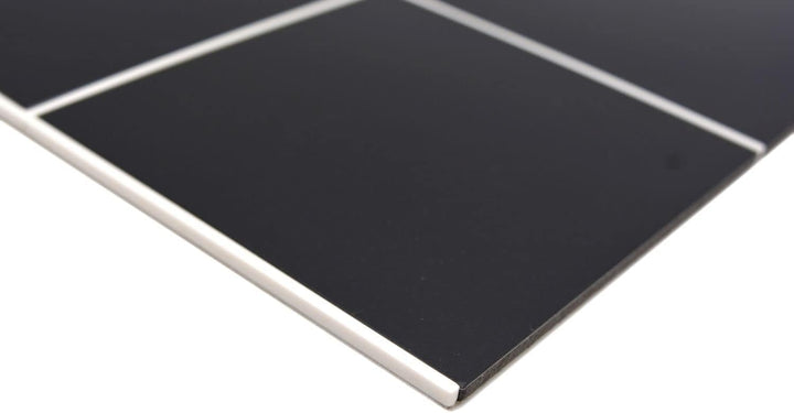 Mosaikmatte selbstklebend Metall schwarze Fliesenoptik mit weisser Fuge Küchenrückwand | 10 Mosaikma