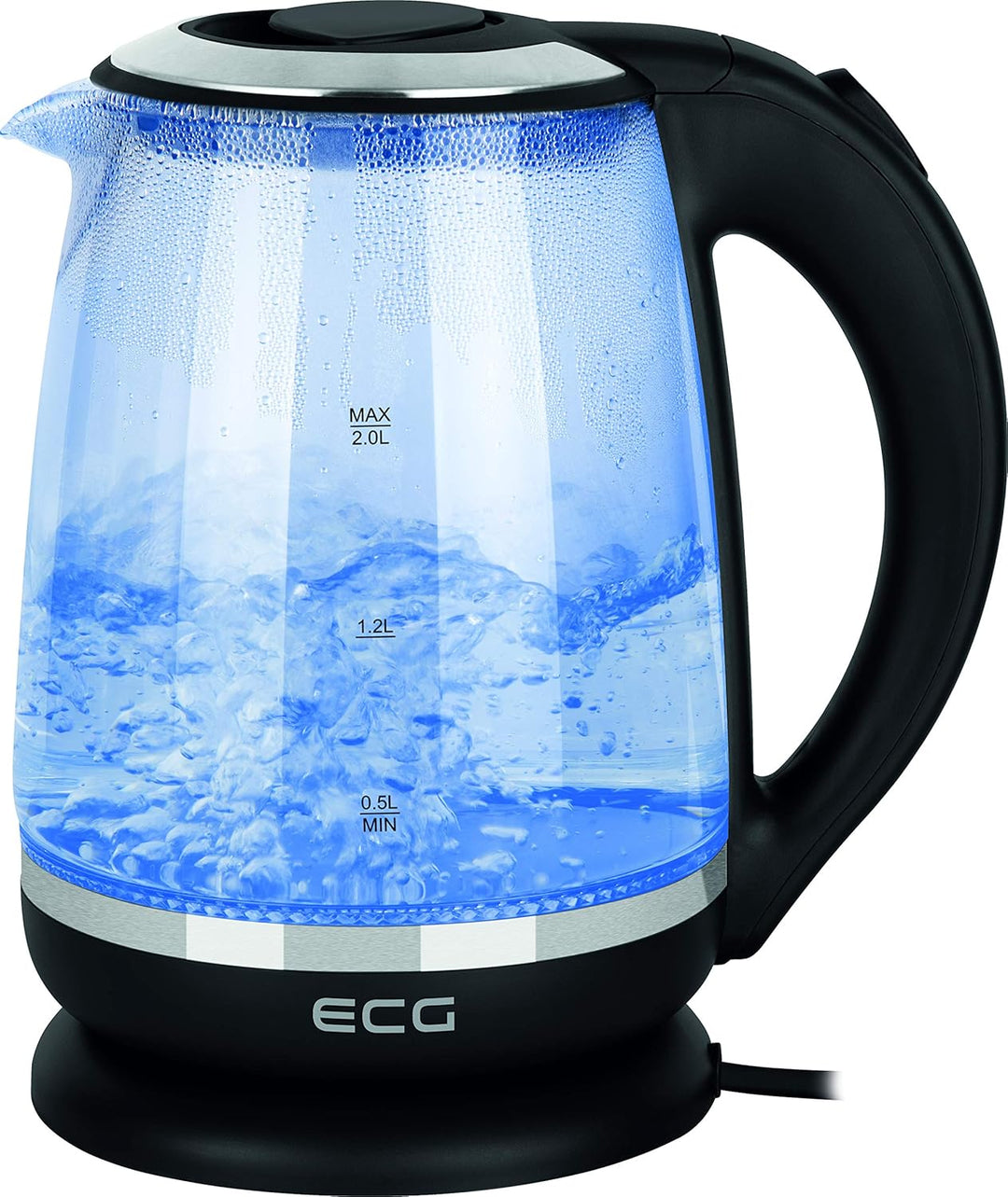 ECG RK 2080 Glass Wasserkocher, Black