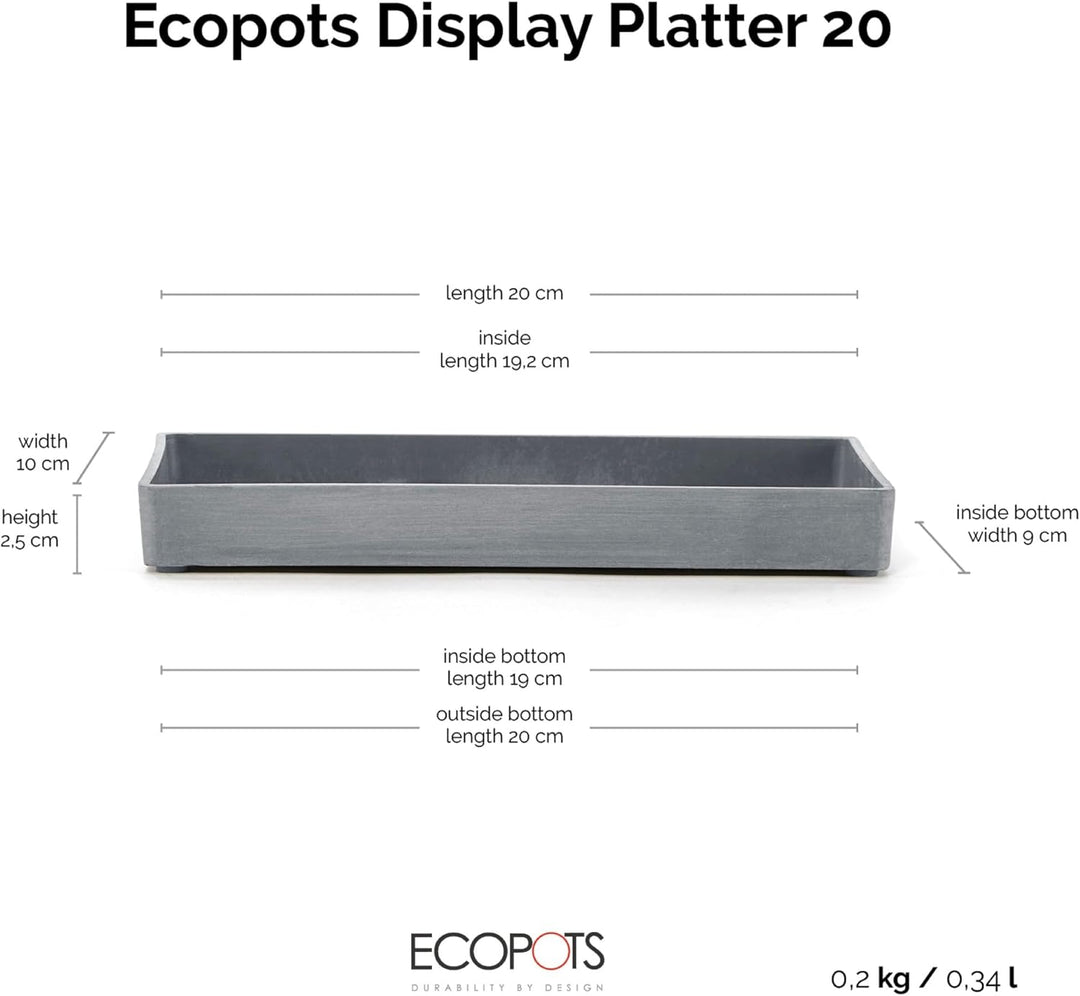 Ecopots Pflanzschale Blumentopf Brüssel Braun Grau - Durchmesser Ø 35 cm rund gross - Pflanzentopf a