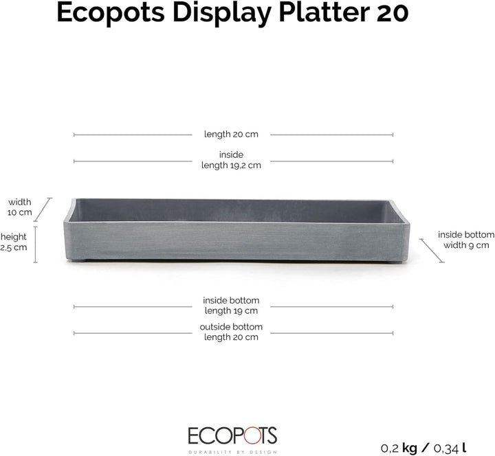 Ecopots Pflanzschale Blumentopf Brüssel Braun Grau - Durchmesser Ø 35 cm rund gross - Pflanzentopf a