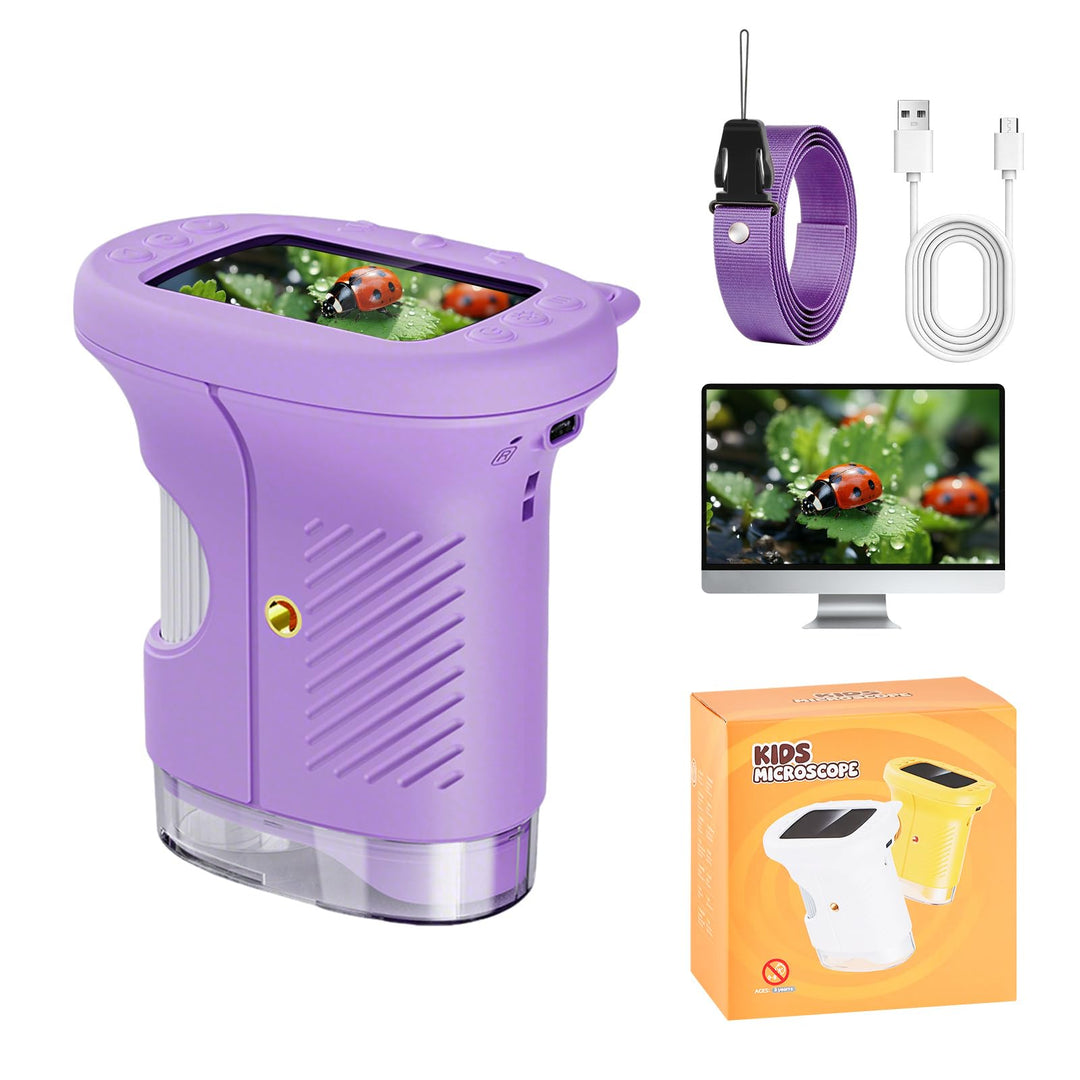 1000x Handheld Digitales Mikroskop für Kinder, Kinder Mikroskop mit 2,0'' IPS Bildschirm, Tragbares