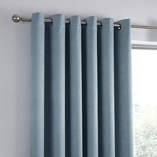 Fusion Strata Vorhänge, gewebt, mit Ösen, gefüttert, 100% Polyester, 117 x 137 cm, Hellblau 117 x 13