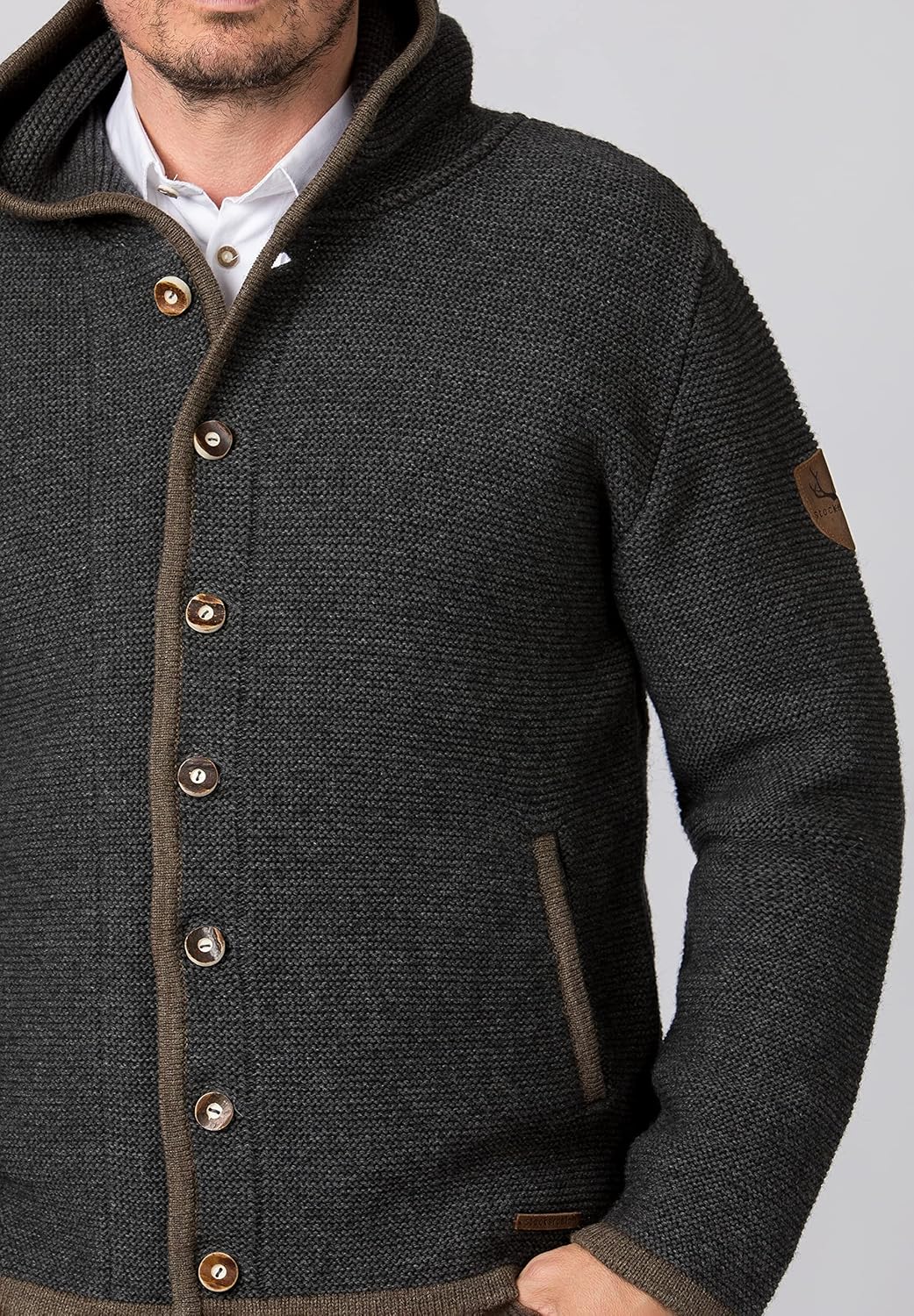 Stockerpoint Herren Jacke Alex Strickjacke 46 Anthrazit, 46 Anthrazit