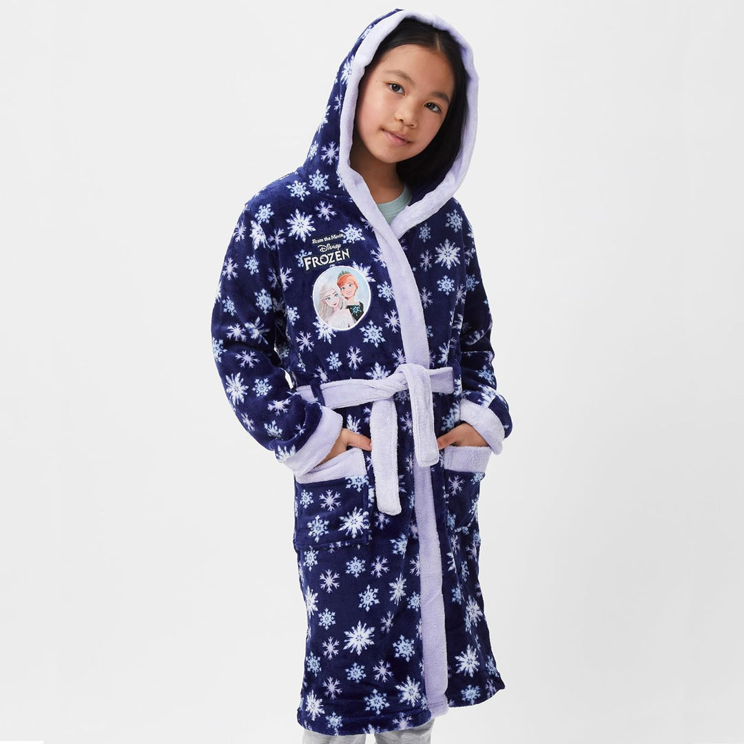Disney Frozen Bademantel | Kinder Bademantel Elsa Und Anna | Morgenmantel Mädchen 140 Blau, 140 Blau