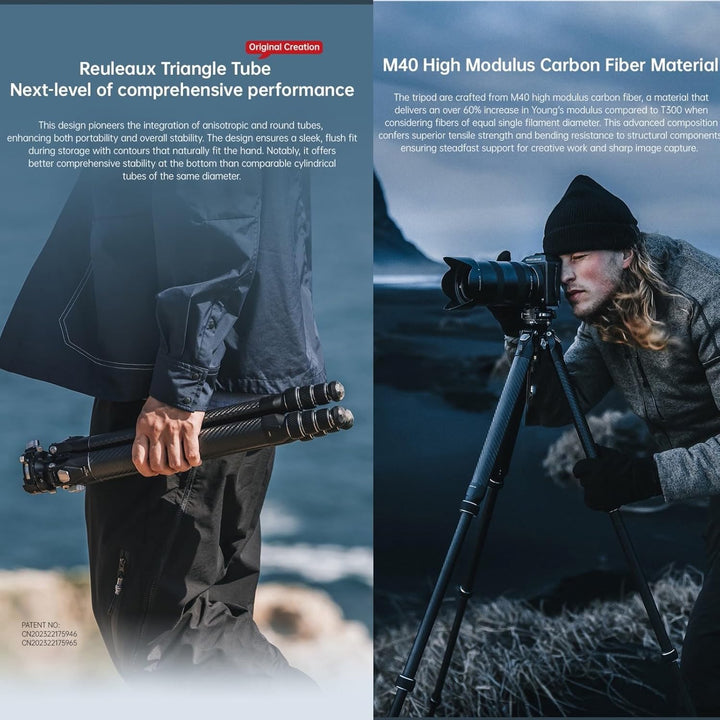 Falcam TreeRoot 61" F38 Pro Quick Lock Reise-Kamerastativ, mit 360-Grad-Dämpfungs-Kugelkopf, Tragkra