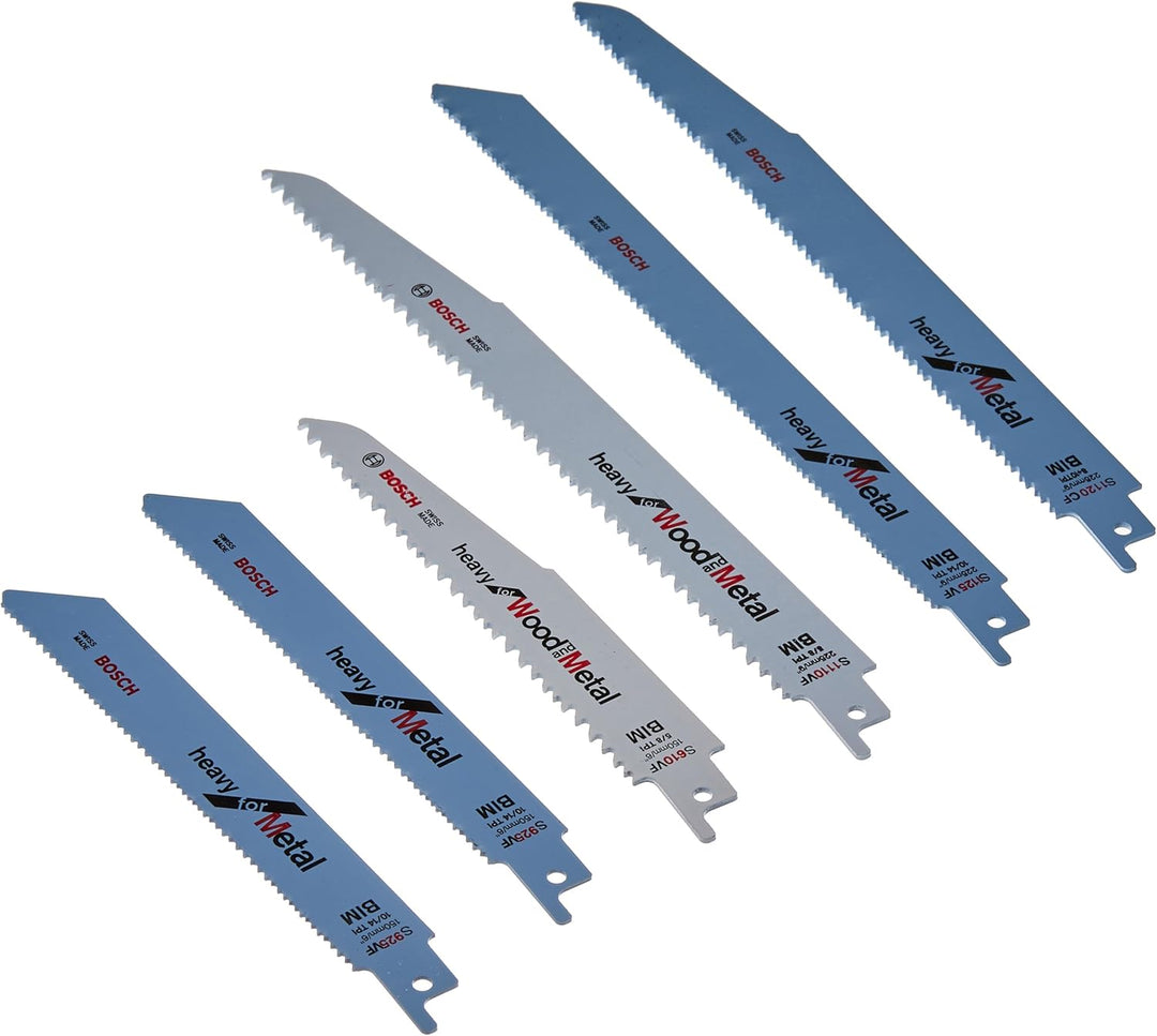 Bosch Professional 6tlg. Säbelsägeblatt-Set zum Sägen in Holz und Metall + Aufbewahrungsbox