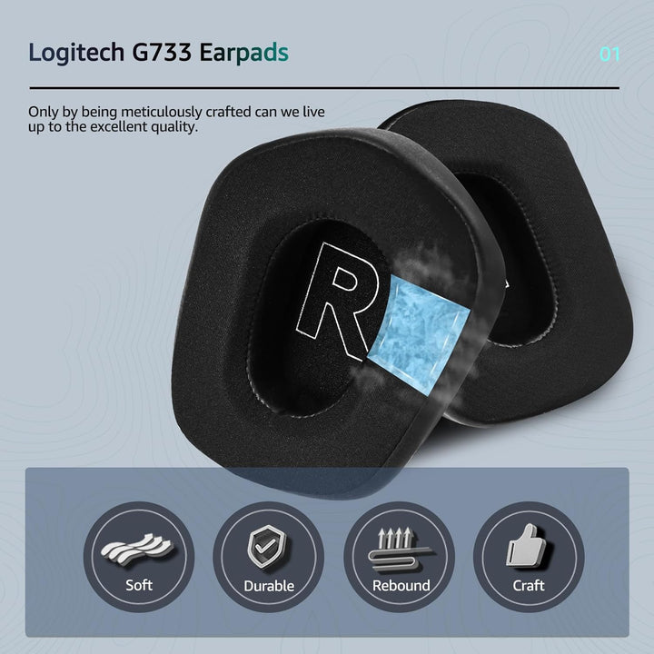 Ersatz-Ohrpolster für Logitech G733 G535 G335 Lightspeed Wireless Gaming Headset, Ohrpolster aus str