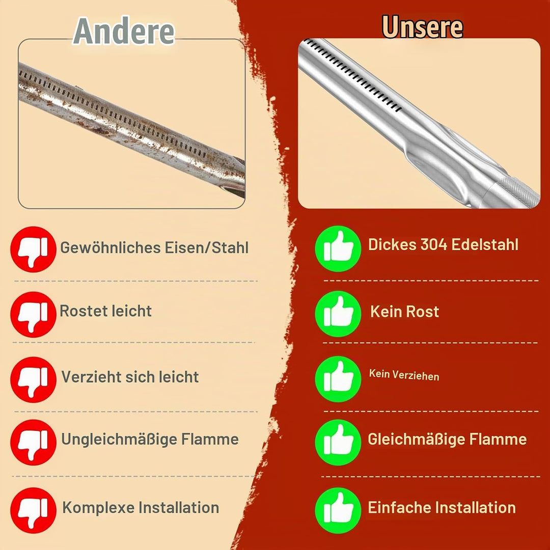 69787 45,3CM Brenner für Weber Spirit I &amp; II 310 320 Serie, Spirit LX 310 Serie (mit vorderen Brenne