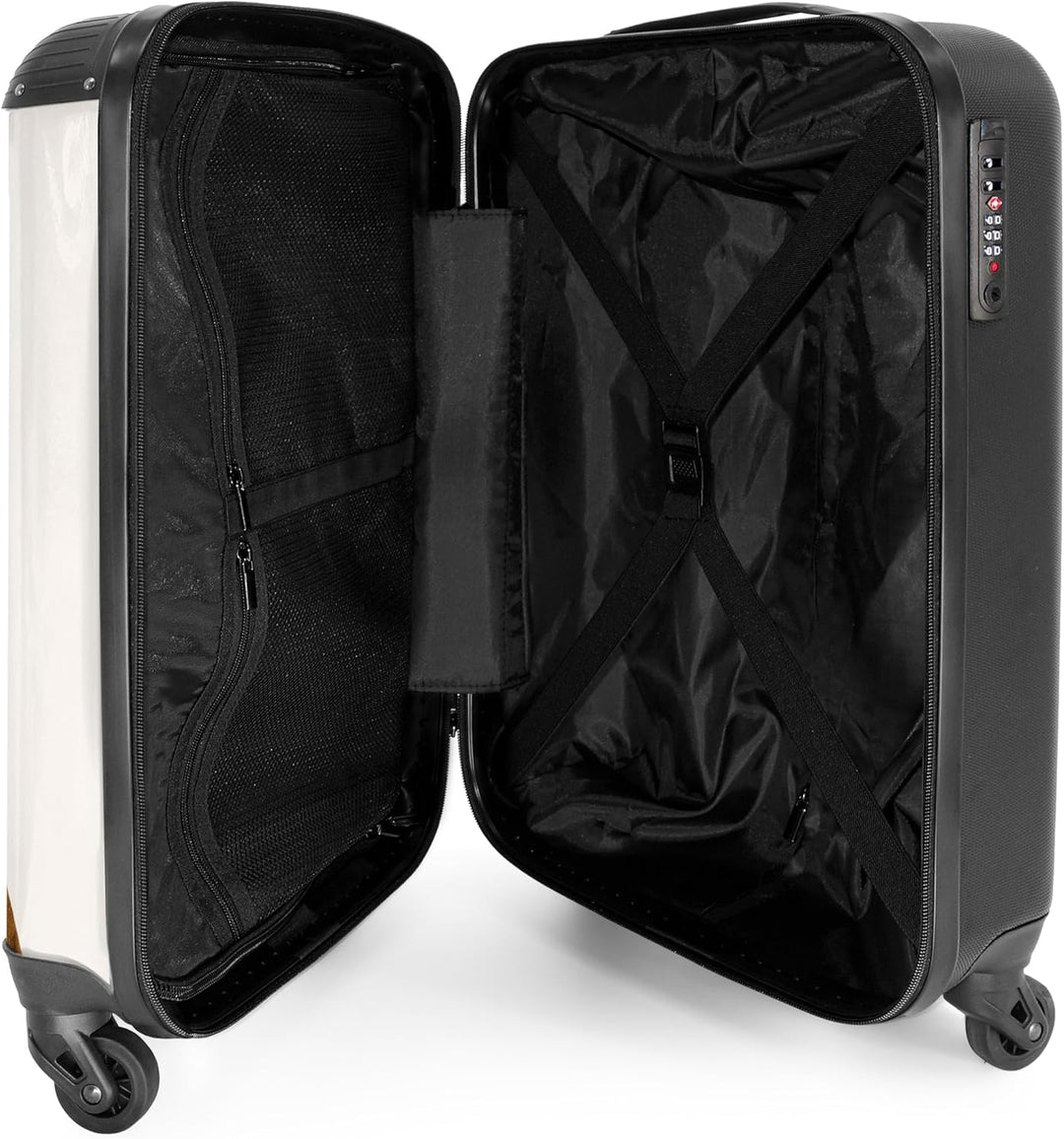 NoBoringSuitcases.com® Handgepäck Koffer 55x40x20 Personalisiert - Reisekoffer mit Rollen, Leichtgew