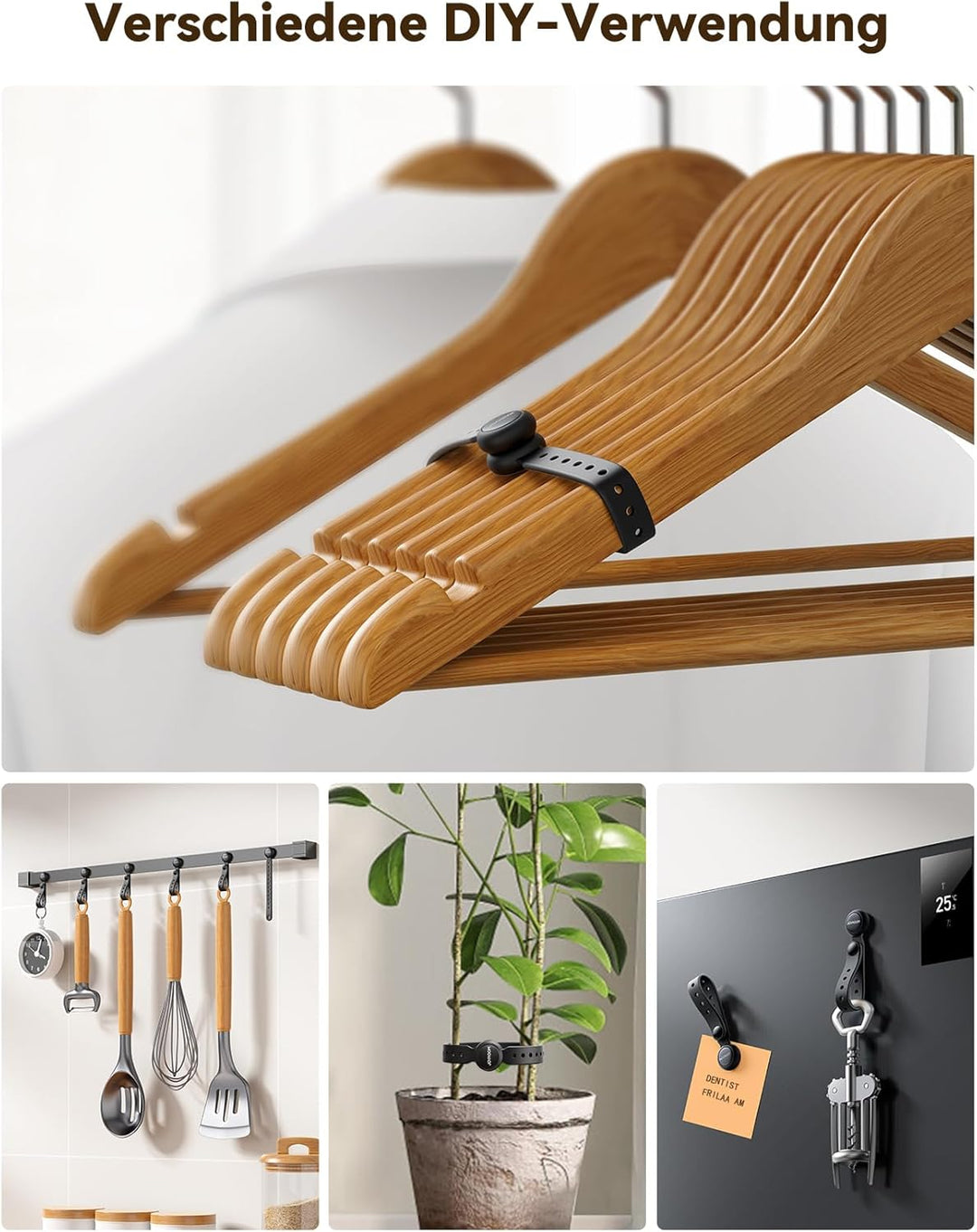 JOYROOM 12 Stück Magnetische Kabelbinder Schwarz, [2024 Neueste] Multifunktionale Silikon Kabelbinde