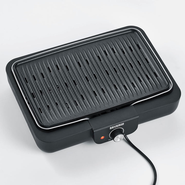 SEVERIN Tischgrill mit Grillplatte, für drinnen und draussen, Alu-Druckgussplatte, Elektrogrill mit