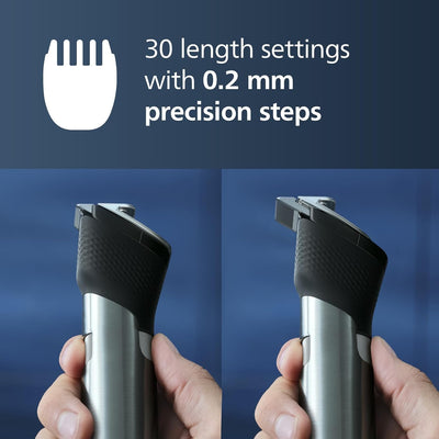 Philips Barttrimmer Series 9000 mit SteelPrecision-Technologie inkl. Bartkammaufsatz und Reiseettui