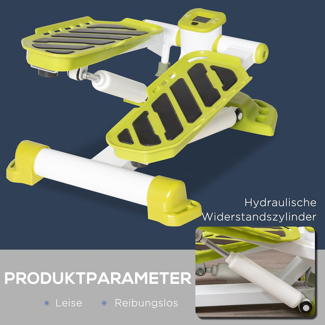 HOMCOM Mini Stepper für Zuhause, rutschfest Up-Down Stepper mit LCD-Anzeige, Stepper Hometrainer mit