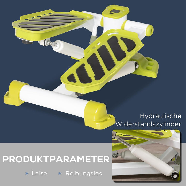HOMCOM Mini Stepper für Zuhause, rutschfest Up-Down Stepper mit LCD-Anzeige, Stepper Hometrainer mit