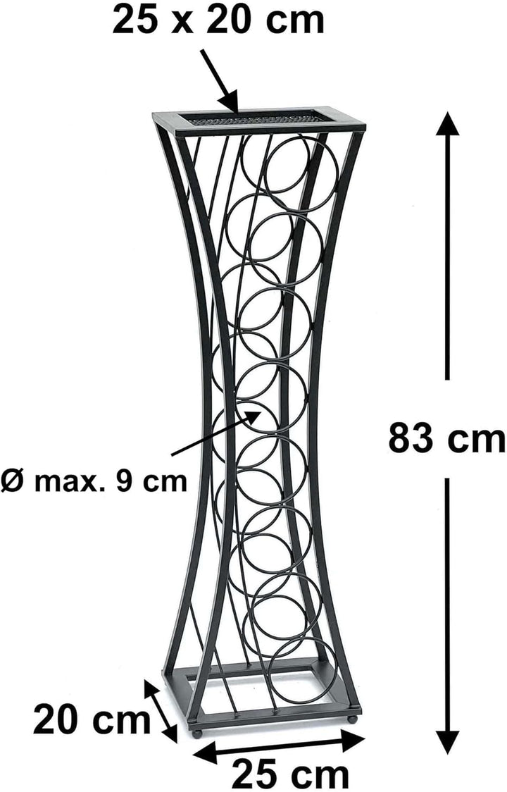 DanDiBo Weinregal Metall Schwarz Stehend Mika 80 cm 96536 Flaschenregal Flaschenständer Flaschenhalt