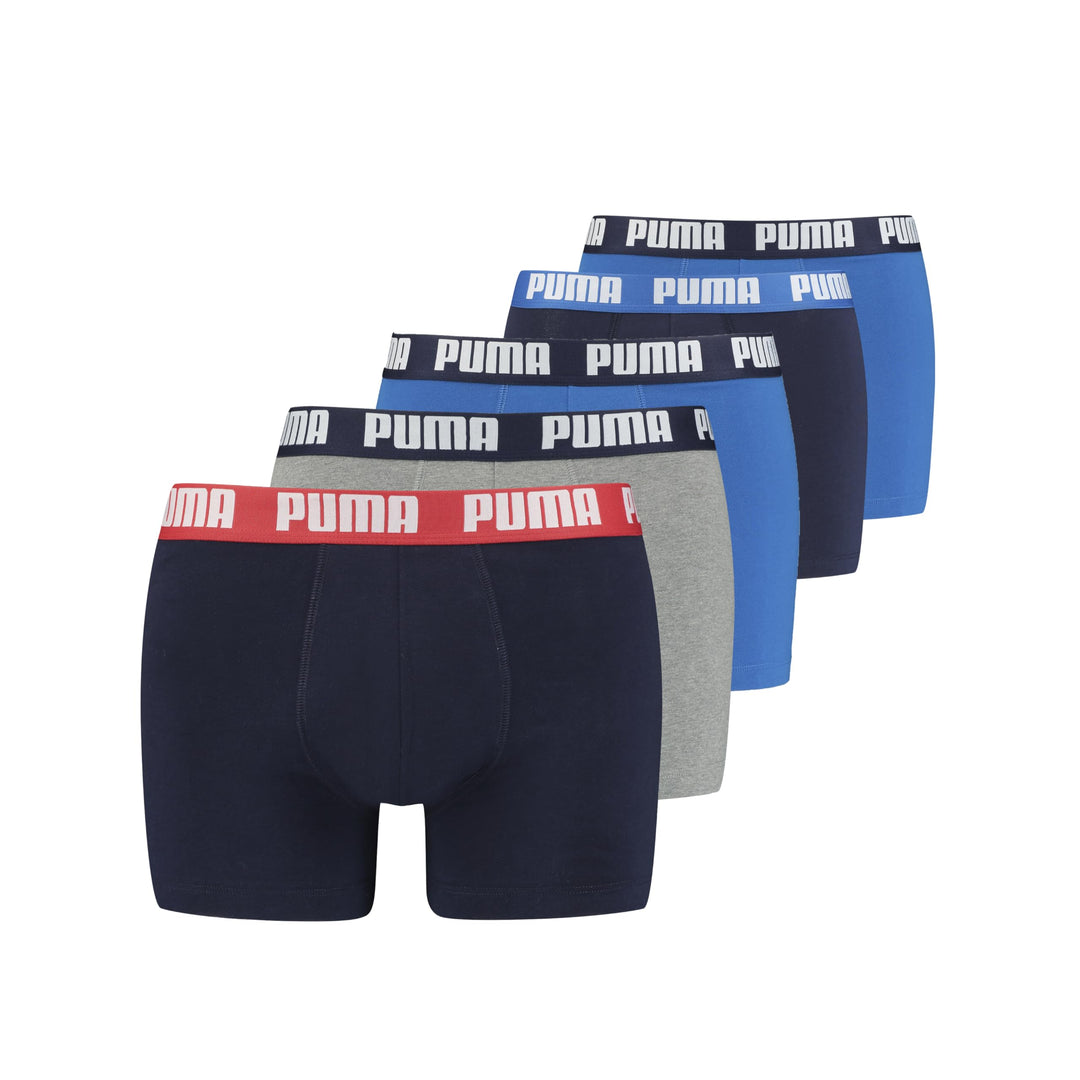 Puma Herren Boxer Unterwäsche (5er Pack), Blue / Grey
