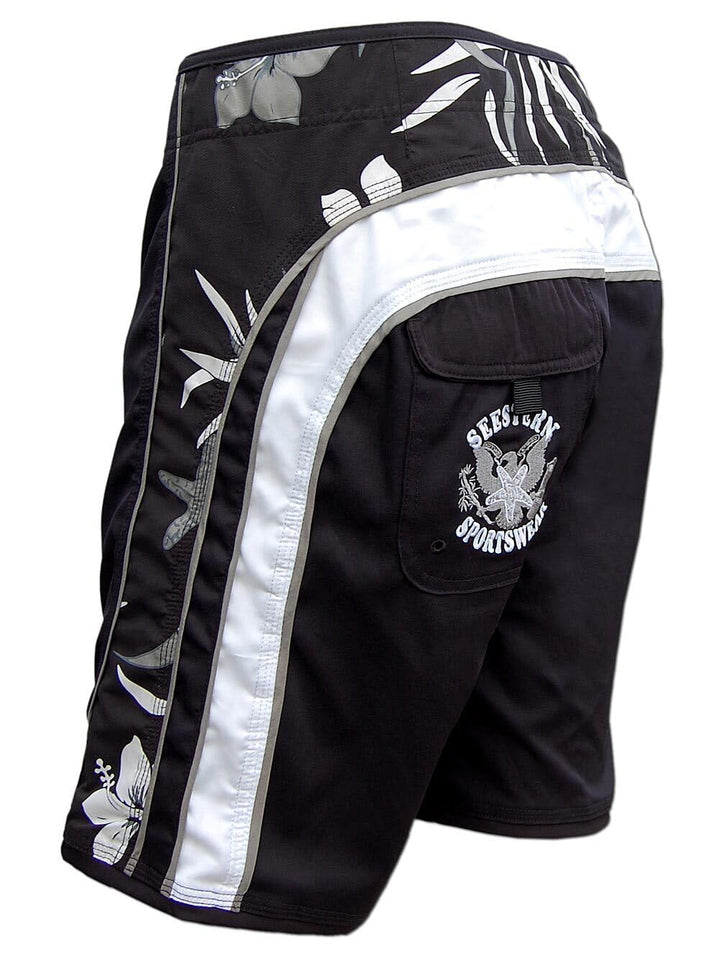SEESTERN Herren Microstrech Boardshorts Surfshorts Boardshort Badehorts XS-3XL /2343 3XL Schwarz, 3X