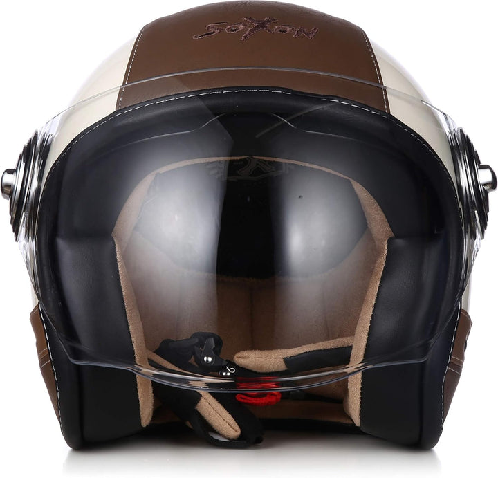 Soxon® SP-888 Pro „Urban Creme“ · Jet-Helm · Motorrad-Helm Roller-Helm Scooter-Helm Moped Mofa-Helm