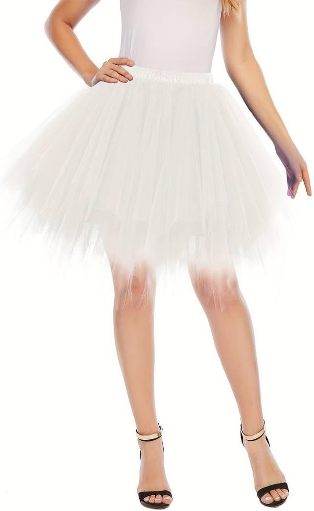 Boolavard 80er Jahre Tutu Rock für Erwachsene, mehrlagiger Tüll-Petticoat, Halloween-Tutu S-M Rosenr