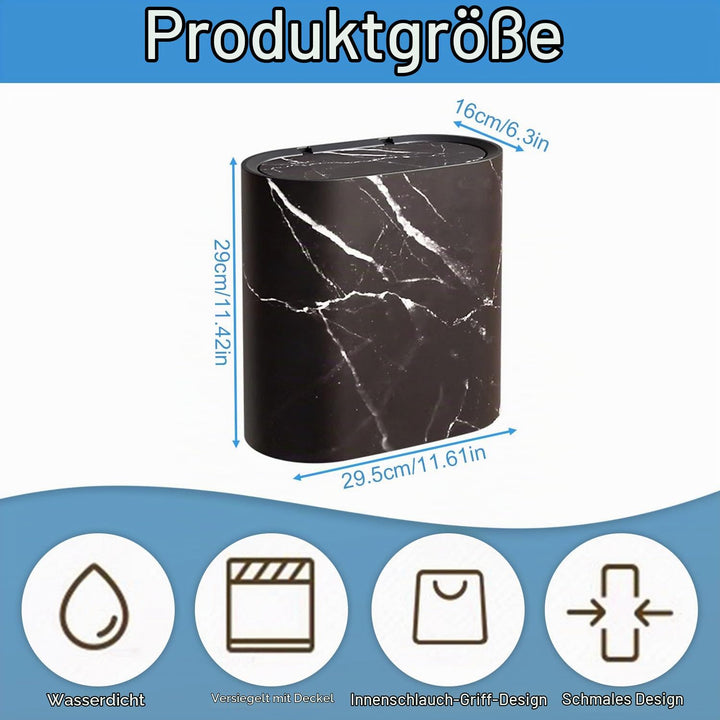 12L Mülleimer Bad,Mülleimer Küche,Schmaler Mülleimer Mit Deckel Mülleimer Geruchsdicht Pop-Up Deckel