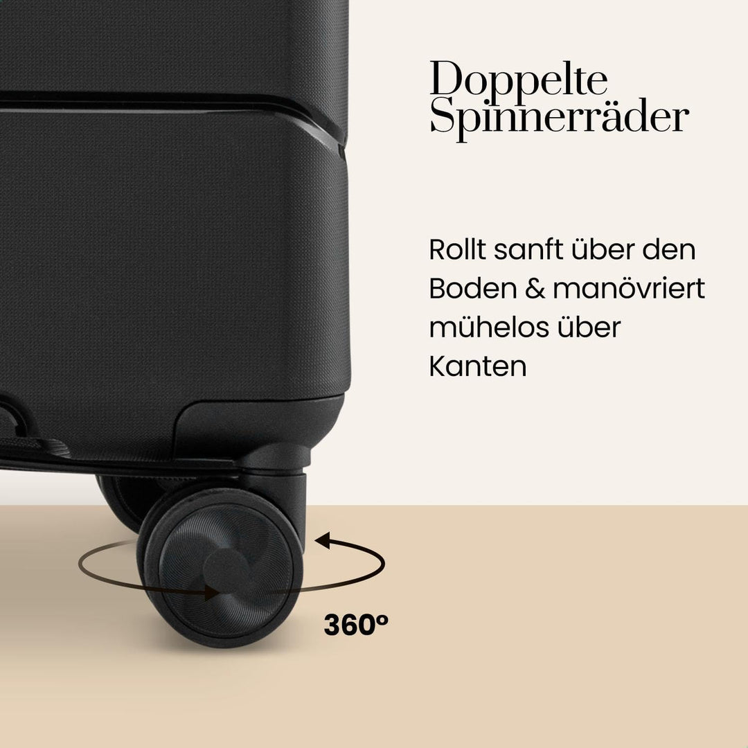 Urban Adventurer Kofferset 3-teilig 232L – Schwarz – Hartschalenkoffer mit Zahlenschloss &amp; 4 Rollen