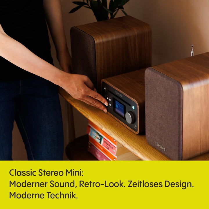 Pure Classic Stereo Mini Mikro HiFi Anlage mit CD-Player DAB+ Radio Bluetooth 5.3 USB AUX Kopfhörera