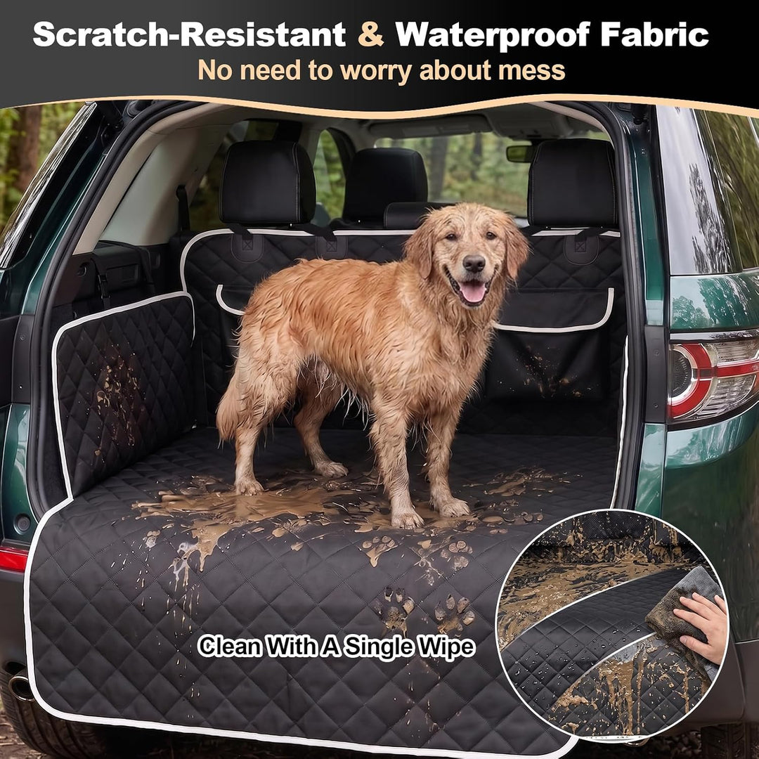 Kofferraumschutz Hund mit Seiten und Ladeschwellenschutz, 180x103cm | Wasserabweisend und Kratzfest,