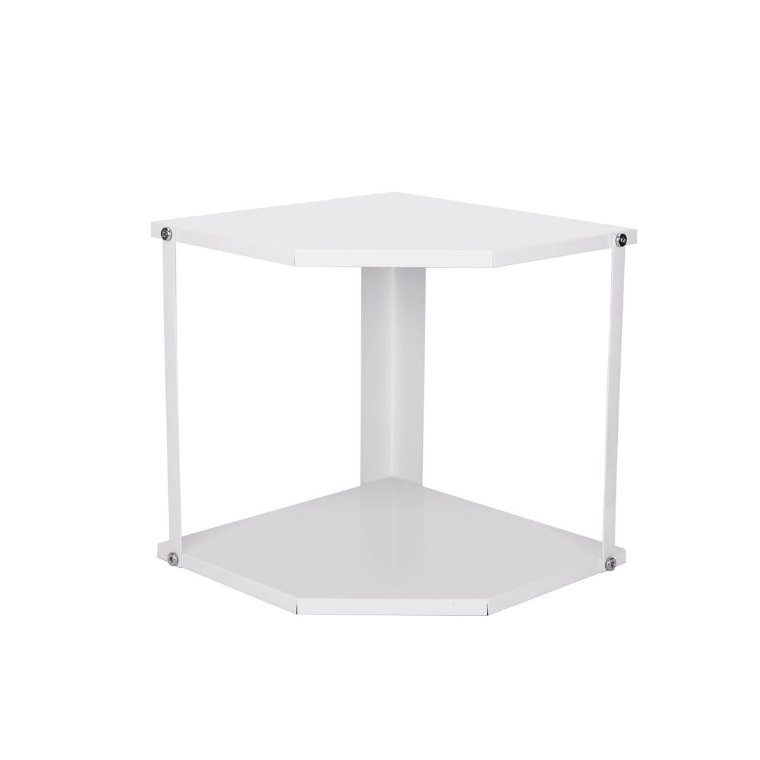 HUIJIN (2-Tier weiss) Küche Topf Rack Kochgeschirr Stand Storage Organizer, Küche Eckregal Dreieckig