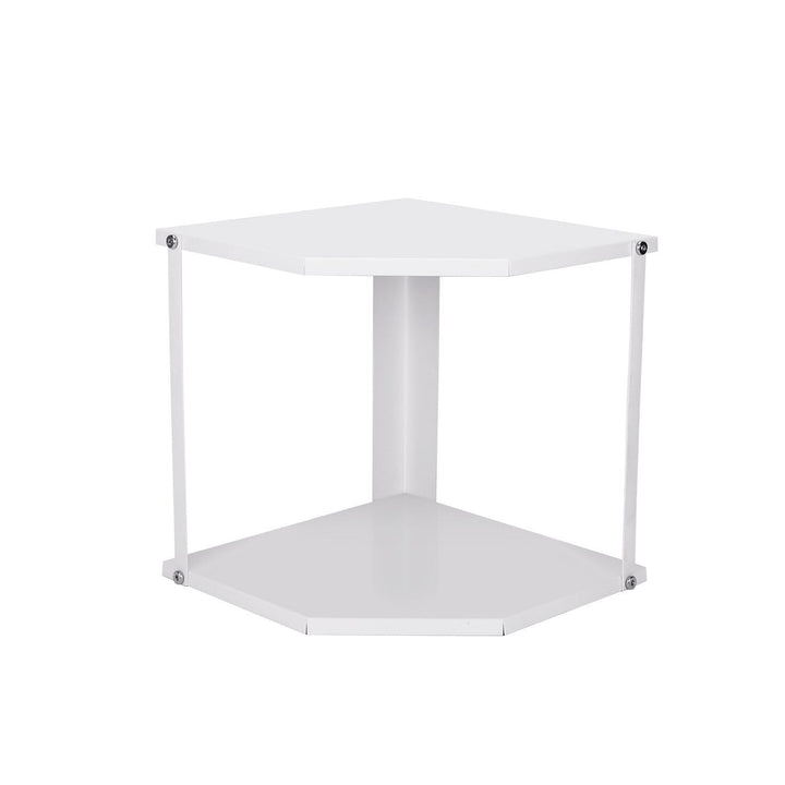 HUIJIN (2-Tier weiss) Küche Topf Rack Kochgeschirr Stand Storage Organizer, Küche Eckregal Dreieckig