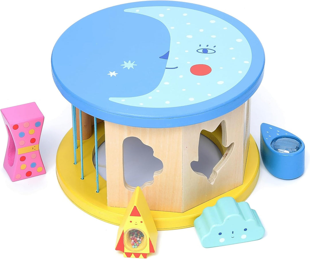 Vilac Variety Suzy Ultman Sound Shapes Box – ab 18 Monaten – 8908, Nacht-und Tag-Formsortierer, S Na