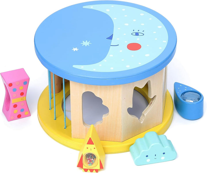 Vilac Variety Suzy Ultman Sound Shapes Box – ab 18 Monaten – 8908, Nacht-und Tag-Formsortierer, S Na