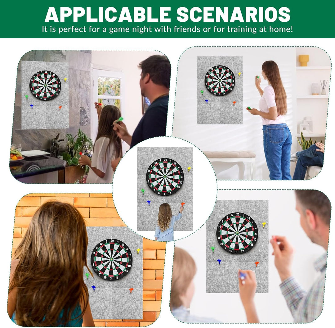 NEUSID 6 Stück Dart Wandschutz, Filz Dartboard Wandschutz Selbstklebend Gespleisst Dartscheibe Hinte
