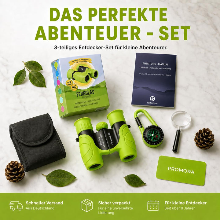 Fernglas für Kinder - Optimales Ostergeschenk - Starke Vergrösserung 8X21 – Umfangreiches Set inklus