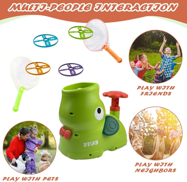 Outdoor Spielzeug(Grün), Propeller Tosy Fliegender, Outdoor-Gartenspielzeug Disc Launcher, Launcher