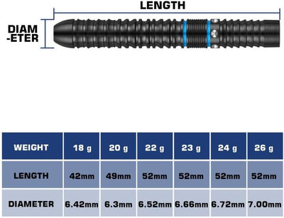 WIN.MAX Dartpfeile mit Metallspitze 90% Tungsten 3 Stück 90% Wolfram Stahl Darts 18-28 Gramm Dart pr