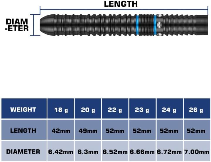 WIN.MAX Dartpfeile mit Metallspitze 90% Tungsten 3 Stück 90% Wolfram Stahl Darts 18-28 Gramm Dart pr