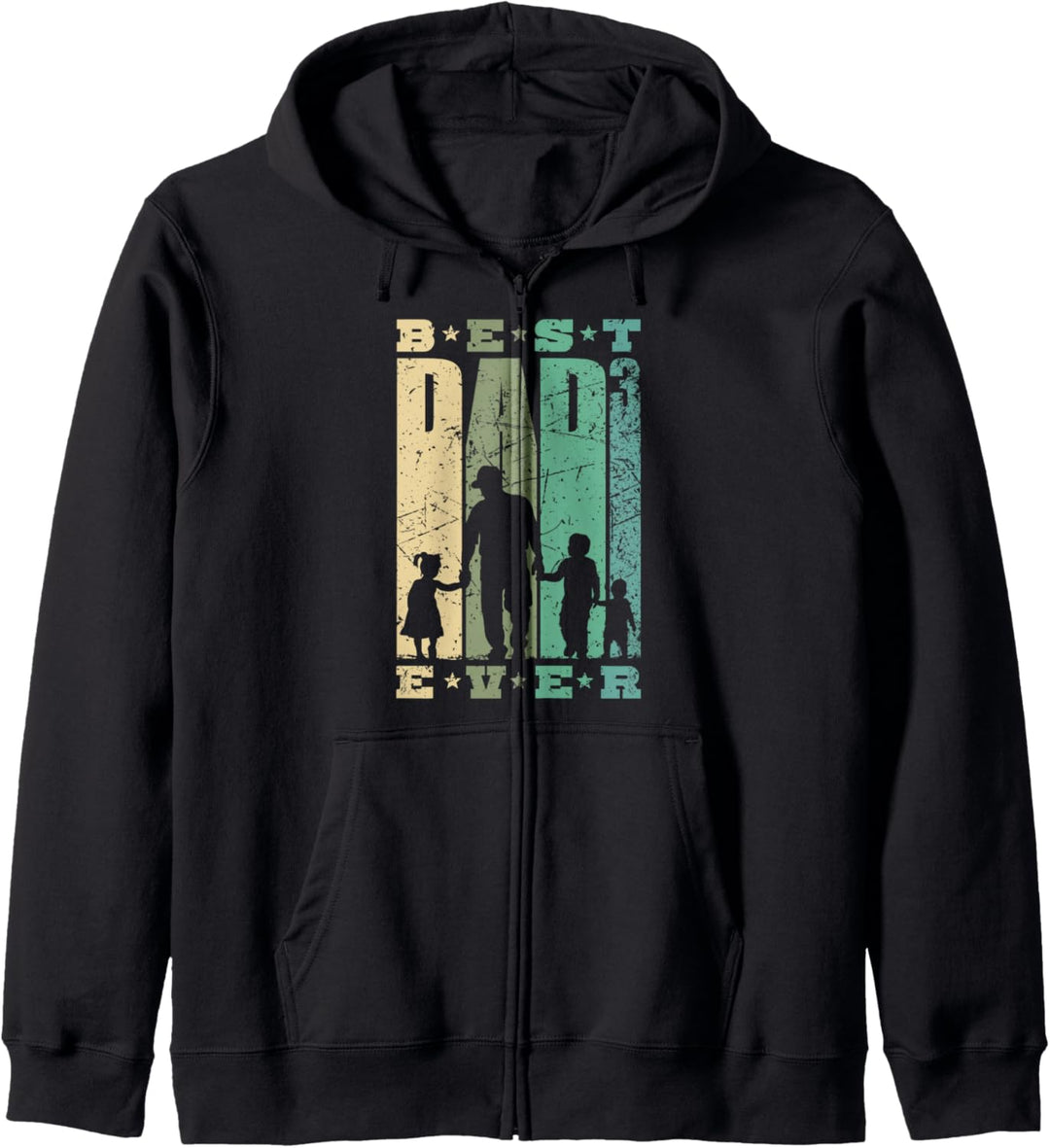 Best Dad Ever Vater 3 Kinder Familienvater dreifacher Papa Kapuzenjacke