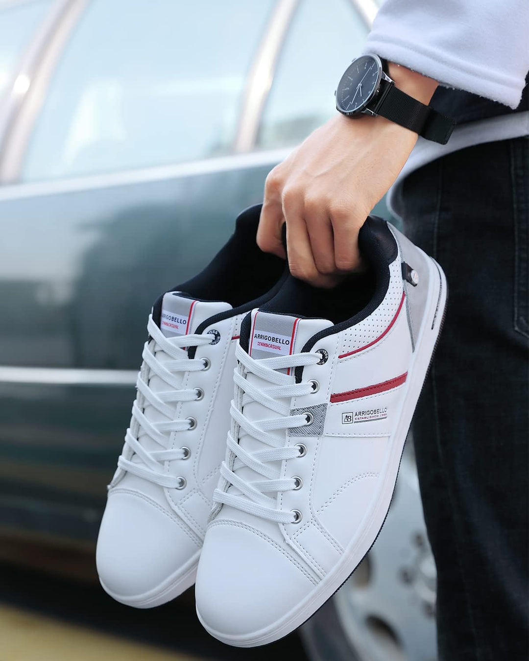 ARRIGO BELLO Herren Freizeitschuhe Schuhe Sneakers Wanderschuhe Leders Laufschuhe Leichtgewicht Outd