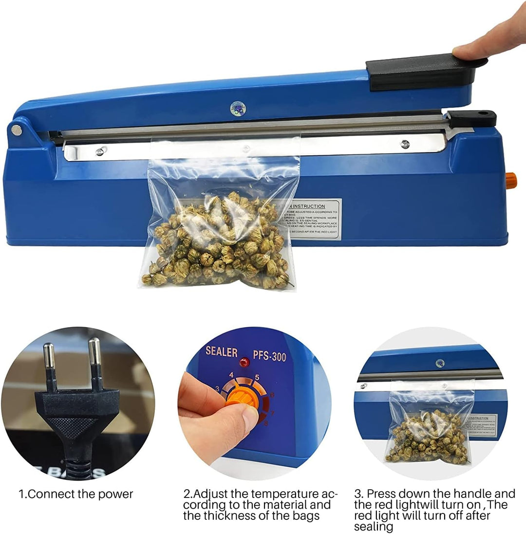 MOGOULUA 300 mm Heisssiegelgerät Folienschweissgerät 3mm Dichtungsbreite Balkenschweissgerät Versieg