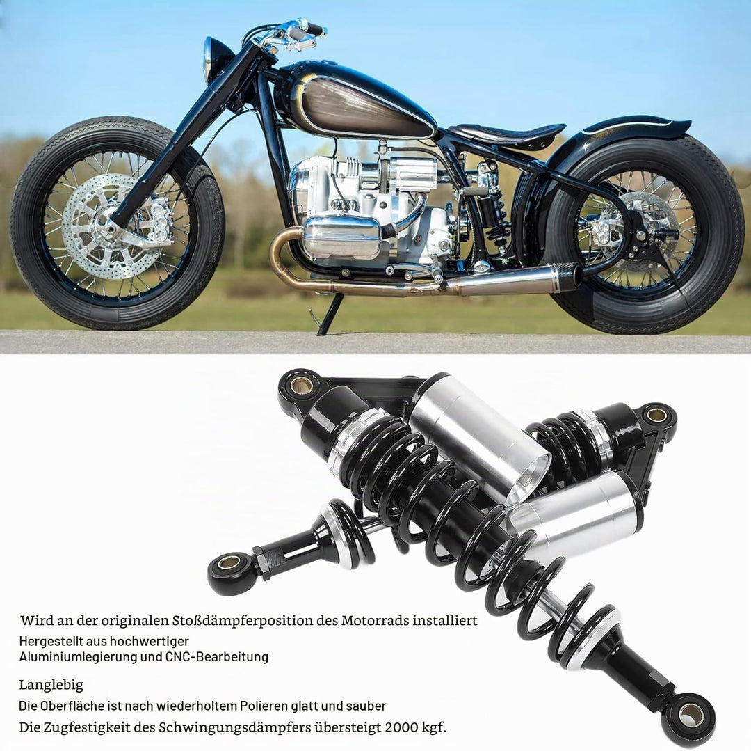 Aramox Motorrad Stossdämpfer, Stossdämpfer Hinten, Paar 340mm Universal Motorrad Stossdämpfer Feder