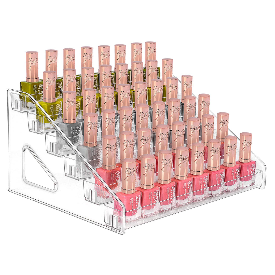 JessLab Nagellack Aufbewahrung, 6-Stufige Klarer Acryl Nagellack Halter Åtherische Öle Kosmetik Vitr