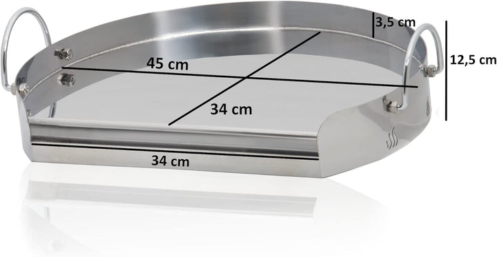 BBQ-Toro Edelstahl Grillplatte Ø 55 cm ideal für 57er Kugelgrill | BBQ Plancha passend für Weber Gri