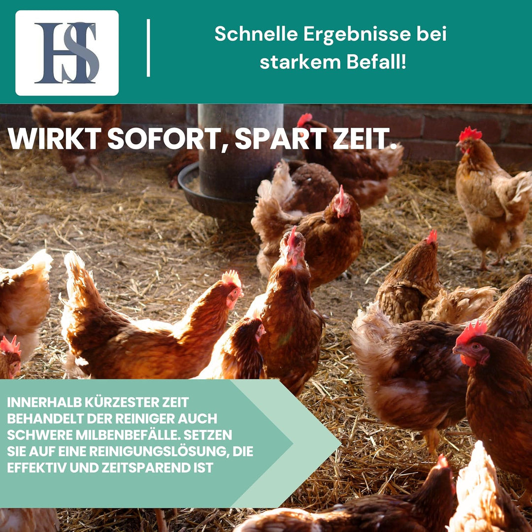H&S HS Miteless 1000ml- Stallreinger zum Einsatz bei der roten Vogelmilbe