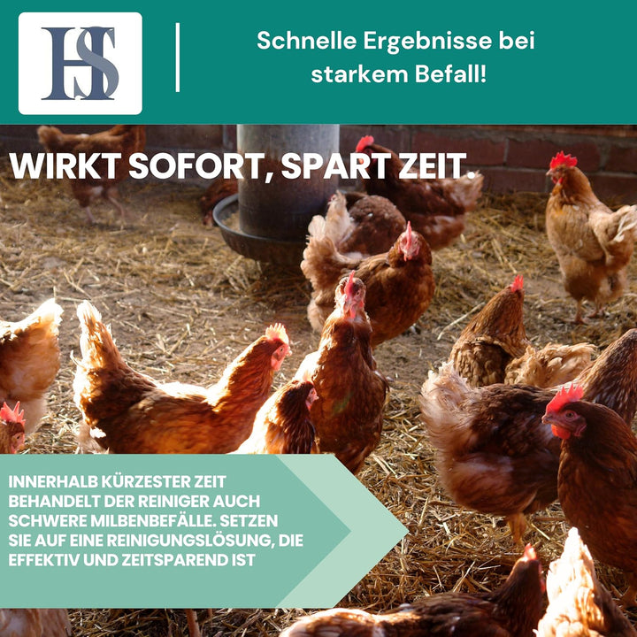 H&S HS Miteless 1000ml- Stallreinger zum Einsatz bei der roten Vogelmilbe