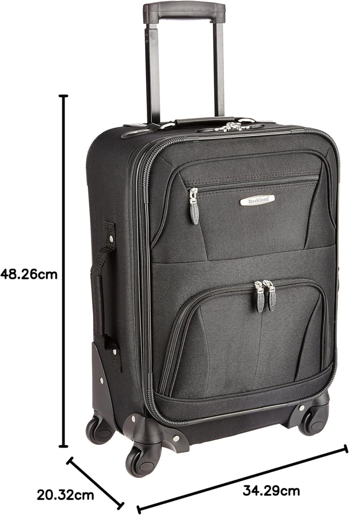 Rockland Luggage 19 Inch Erweiterbarer Spinner Carry On, Schwarz, Einheitsgrösse, 48,3 cm erweiterba