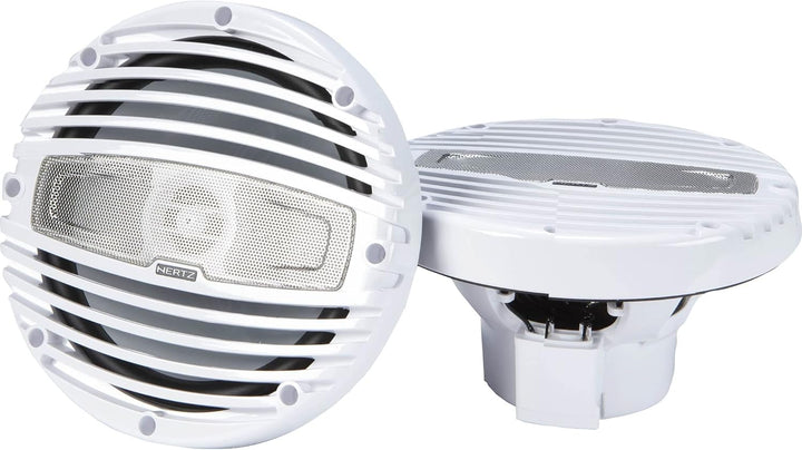 Hertz HMX 6.5 LD-TW – 165-mm Marine-Koaxiallautsprecher-Paar weiss mit integrierter RGB-LED-Beleucht
