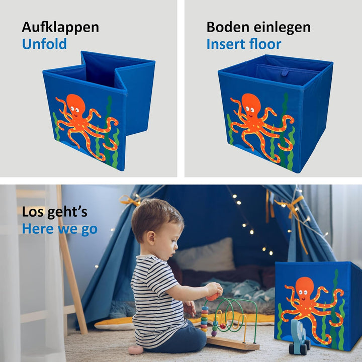 Spielzeugkiste MEER 27L (4 Stück) Spielzeug Aufbewahrung, Spielzeugtruhe, Aufbewahrungsbox Kinder, K