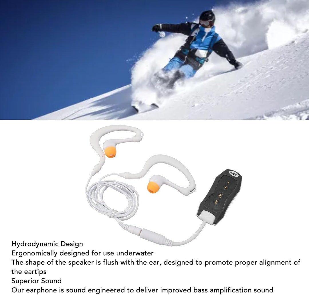 wasserdichte MP3-Player 8GB IPX8 USB2.0 Sport-MP3-Player mit Kopfhörer und ClipBroadcast, Musikplaye