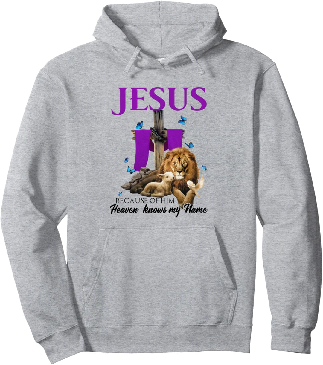 X4xL Löwe Lamm Jesus Because Of Him Heaven Knows My Name Pullover Hoodie